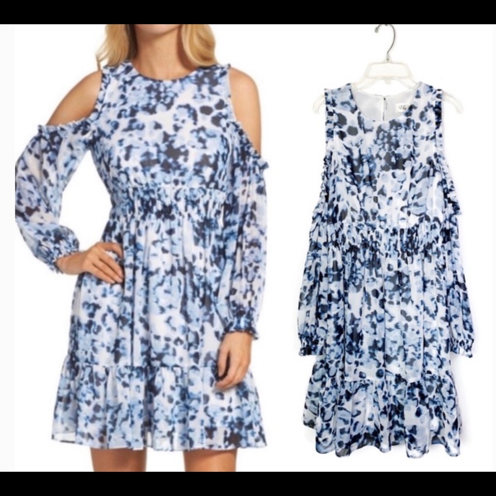 ElizaJ Cold shoulder Animal Print Dress Mini dress